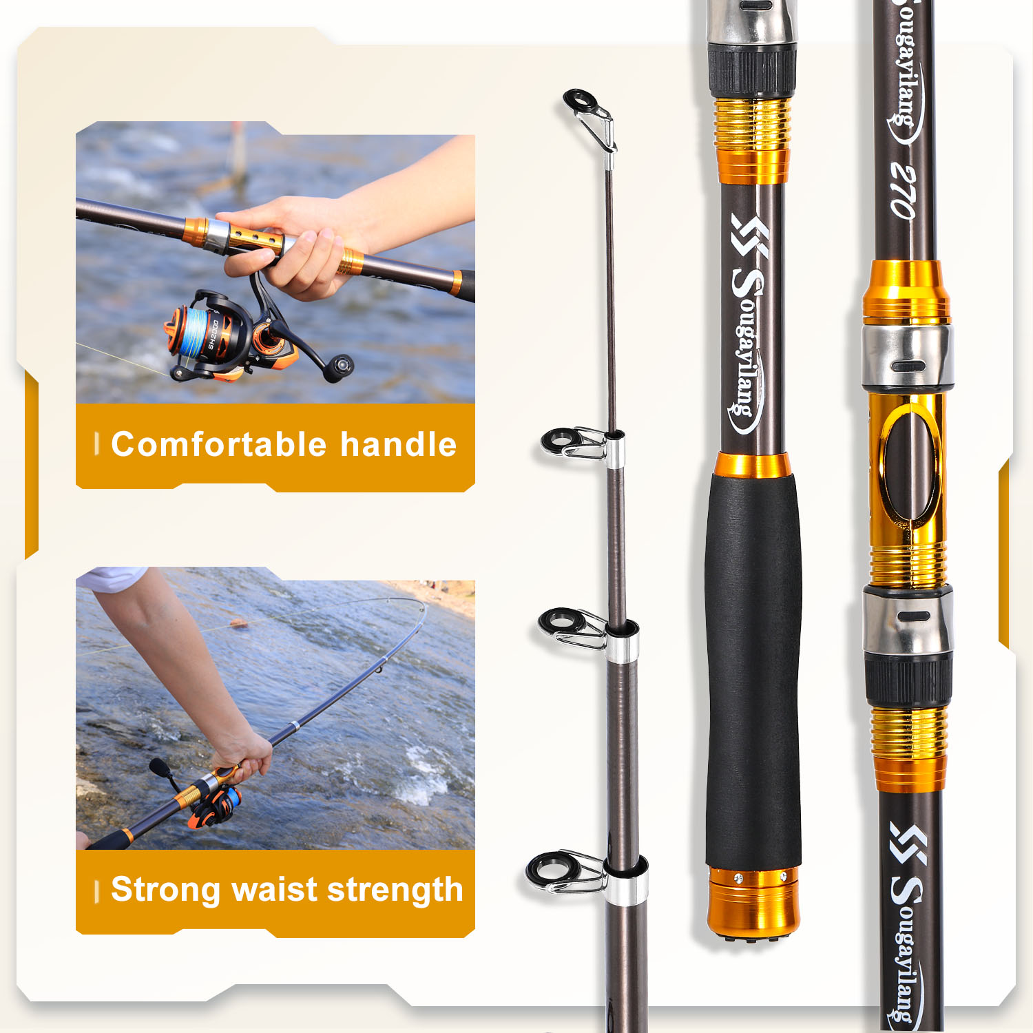 Sougayilang 2.1m-3.0m Spinning - огляд і ціна Fishing Rod Surf