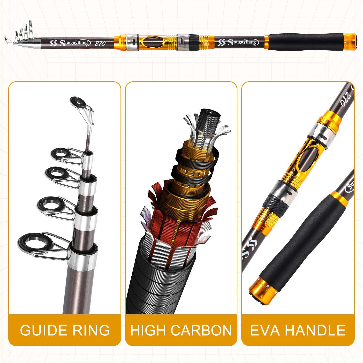 Sougayilang 2.1m-3.0m Spinning - огляд і ціна Fishing Rod Surf