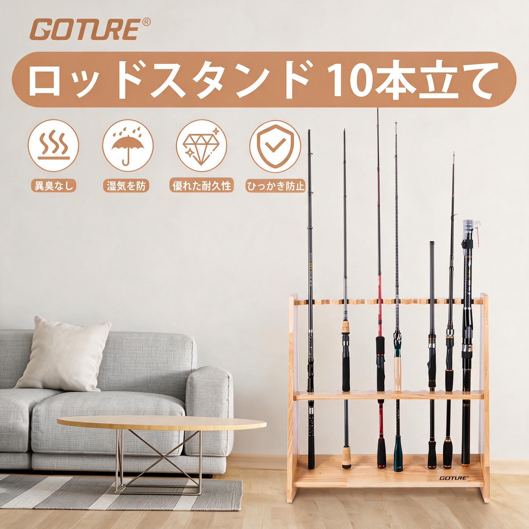 Goture Wooden Fishing Rod Hold - огляд і ціна Fishing Rod Rack