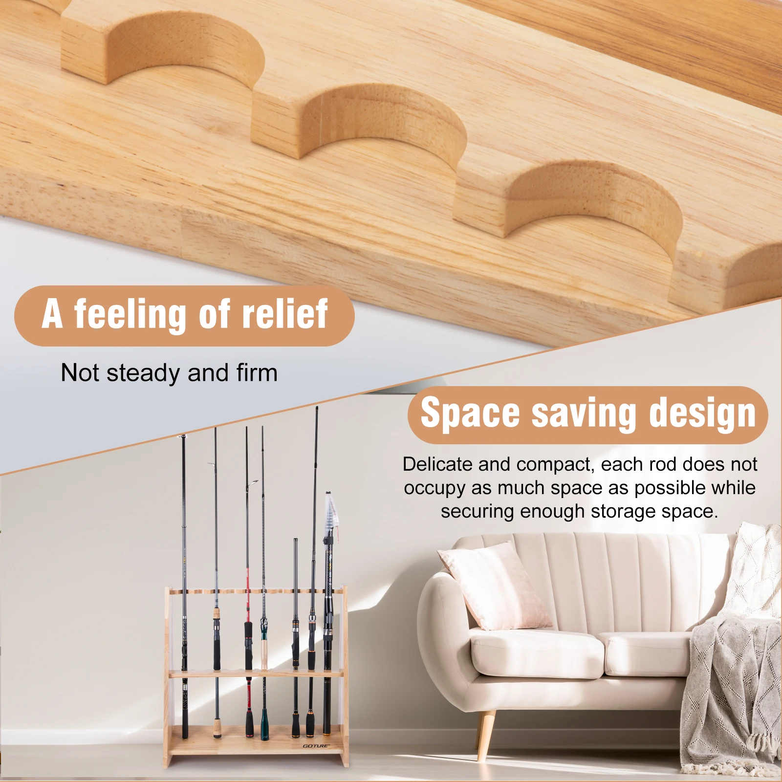 Goture Wooden Fishing Rod Hold - огляд і ціна Fishing Rod Rack